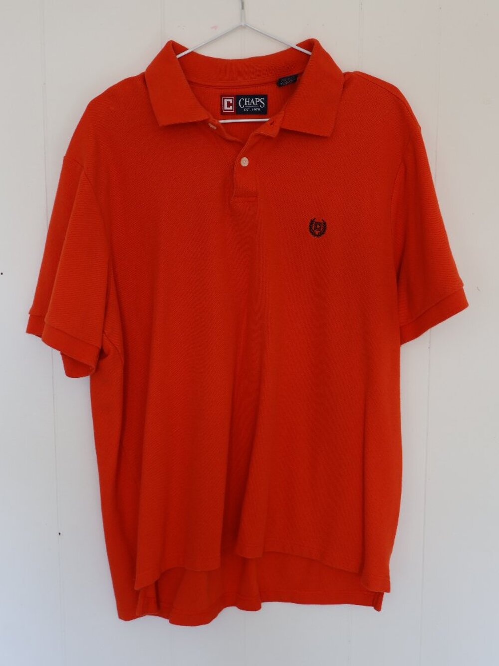 💜 2 for $25 💜 Chaps Orange Pique Cotton Polo Shirt Embroidered Crest (Men’s L)